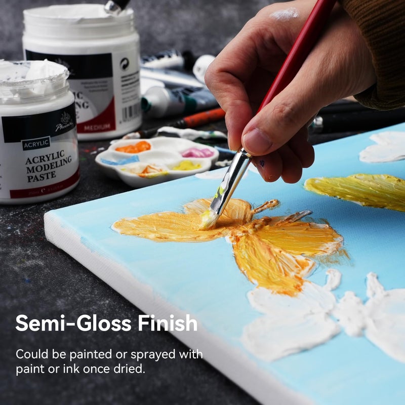 Phoenix Modeling Paste for Textured Art - 8.45 Fl Oz /250ml, Professional Acrylic Medium, Texture Paste for Acrylic Paints - Paint Supplies for Canvas Painting - Image 4